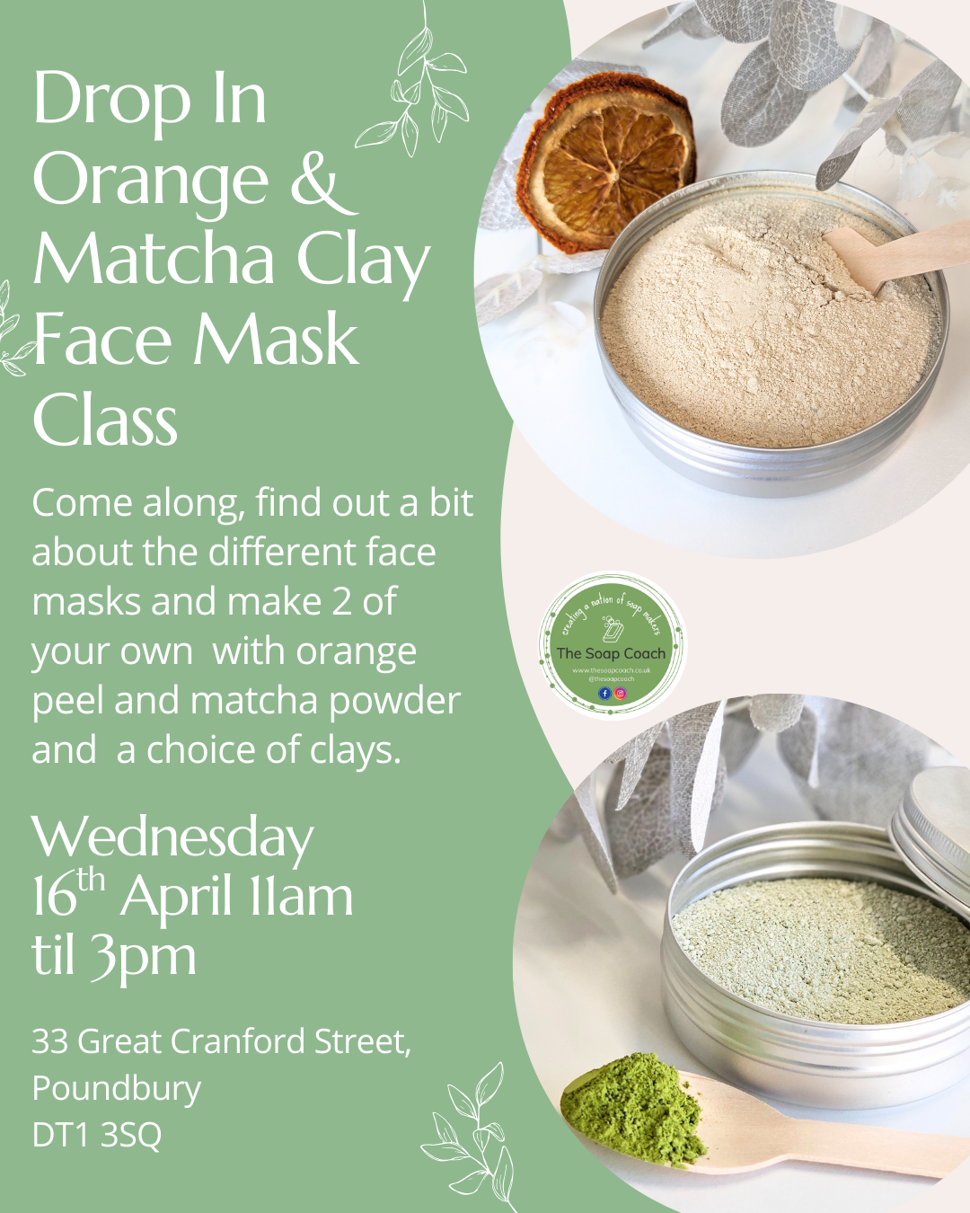 Drop In Natural Clay Face Mask Class