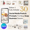 30 Social Media Templates & Prompts - Edition 1 INSTANT DOWNLOAD