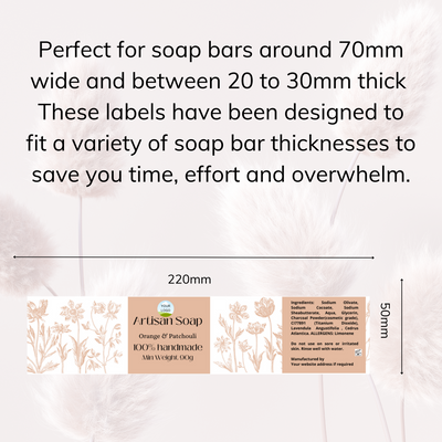 FLORAL BOHO Fully Editable Canva Soap Label Template, 6 Designs INSTANT DOWNLOAD